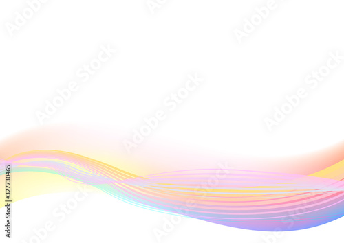 虹色の波型のデジタルサイバーイメージ背景 Abstraction Wall Mural Abstracti Rrice