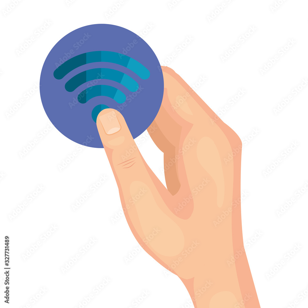 Poster wifi design, internet technology communication connection network wireless signal web and access the