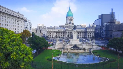 Photo sur Plexiglas Buenos Aires Vue aérienne du bâtiment du Congrès dans la ville de Buenos Aires en Argentine