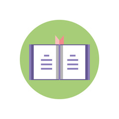 Fototapeta premium academic opened book, block style icon