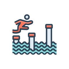 Color illustration icon for sports 