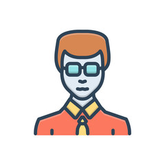 Color illustration icon for businessman 