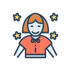 Color illustration icon for child baby 