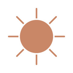 sun icon, silhouette style design