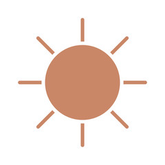sun icon, silhouette style design