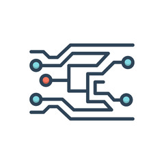 Color illustration icon for electronics  