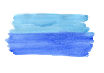 Abstract blue watercolor painting brush stroke background.