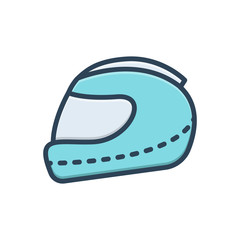 Color illustration icon for helmet 