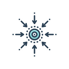 Color illustration icon for centrality