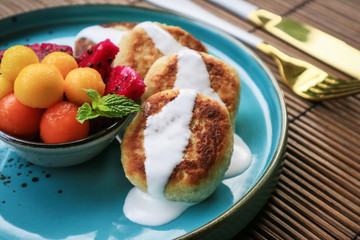 Vegan tofu cheese pancakes