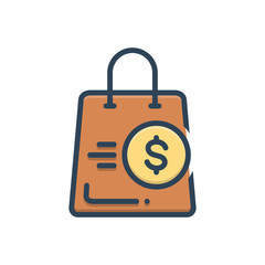 Color illustration icon for buys purchase 