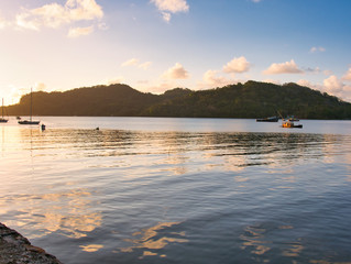 sunset on lake