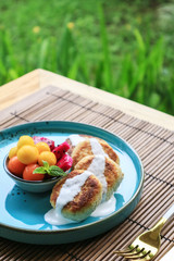 Vegan tofu cheese pancakes