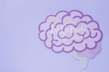 encephalography brain paper cutout, Epilepsy awareness, seizure disorder, mental health concept