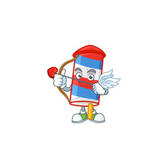 A lovely rocket USA stripes Cupid with arrow and wings