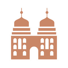 islam mosque building, silhouette style design
