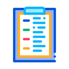 Fototapeta premium Statistician Report Tablet Icon Thin Line Vector. Document On Tablet, Checklist Or Contract Form Text Clipboard Color Symbol Illustration