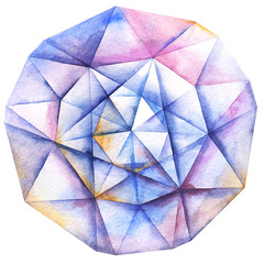 Watercolor diamond crystal