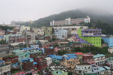 Fototapeta premium Colorful buildings in Pusan, South Korea