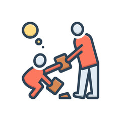 Color illustration icon for decency  
