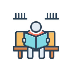 Color illustration icon for reading