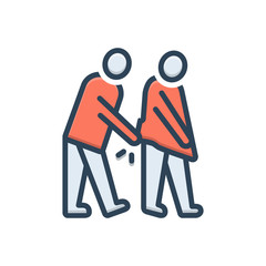 Color illustration icon for degenerate