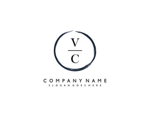 VC initial letter elegant handwriting logo collection
