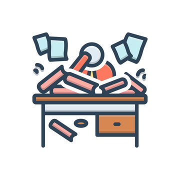 Color Illustration Icon For Disorganized 