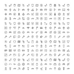 Travel set line icons