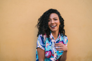 Portrait of young afro american woman.