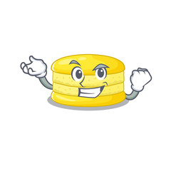 cool confident Successful lemon macaron cartoon character style