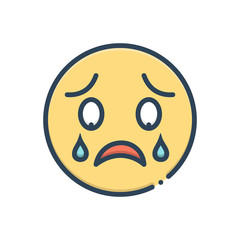 Color illustration icon for dissapoint 