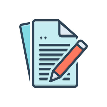 Color Illustration Icon For Dissertation 