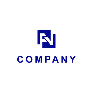 minimalist initial  fn letter vector logo design