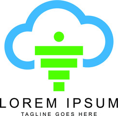 people and lamp logo template