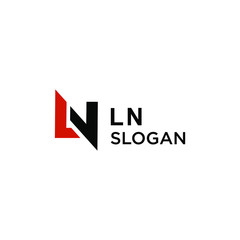 clean and simple initial LN letter logo design