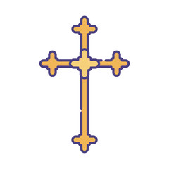religion cross flat style icon vector design