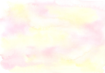 水彩の背景（桃色と黄色）