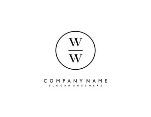 WW initial letter elegant handwriting logo collection