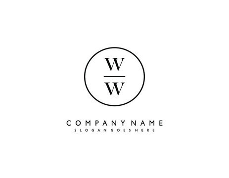 WW initial letter elegant handwriting logo collection