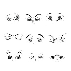 different emotions of the eyes of the face.vector illustration isolated on white background.