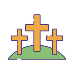 religion three crosses flat style icon vector design