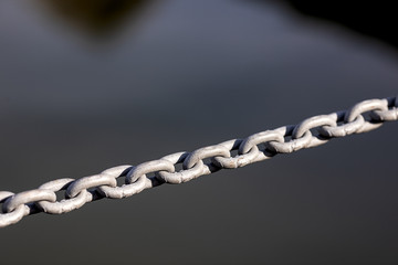 part of a  gray steel chain