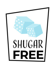 No sugar label, sweetener free food product isolated icon