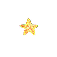 Golden  star isolated on white background . Ramadan kareem holiday. Watercolor illustration.