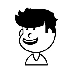 boy smiling on white background