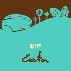 Happy Easter greeting card design template. Vector illustration
