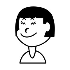 cute girl smiling on white background