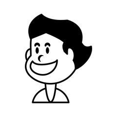 boy smiling on white background