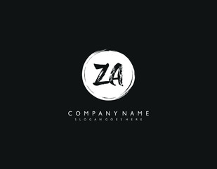ZA initial letter elegant handwriting logo collection - obrazy, fototapety, plakaty